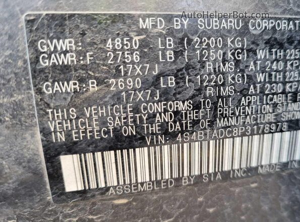 4S4BTADC8P3178978 2023 SUBARU OUTBACK  Вид задней части салона
