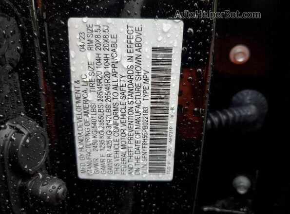 5FNYF8H55PB022183 2023 HONDA PASSPORT Black 