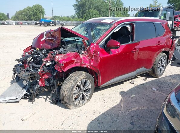 5N1AT3BB9MC775859 2021 NISSAN ROGUE Red Առջևի ձախ երեք քառորդ տեսարան