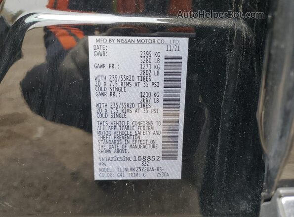 5N1AZ2CS2NC108852 2022 NISSAN MURANO Black 