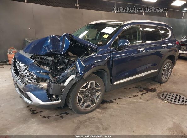 5NMS4DALXMH346589 2021 HYUNDAI SANTA FE Blue Առջևի ձախ երեք քառորդ տեսարան