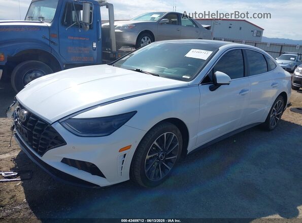 5NPEH4J24MH111973 2021 HYUNDAI SONATA Белый Передняя левая четверть