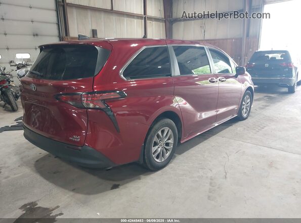 5TDYSKFC5MS011766 2021 TOYOTA LE Burgundy Задня права чверть