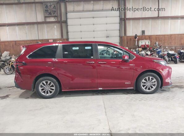 5TDYSKFC5MS011766 2021 TOYOTA LE Burgundy Вид задньої частини салону