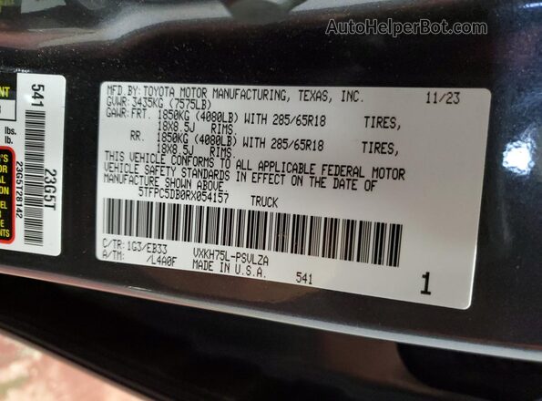 5TFPC5DB0RX054157 2024 TOYOTA LIMITED Gray Widok komory silnika