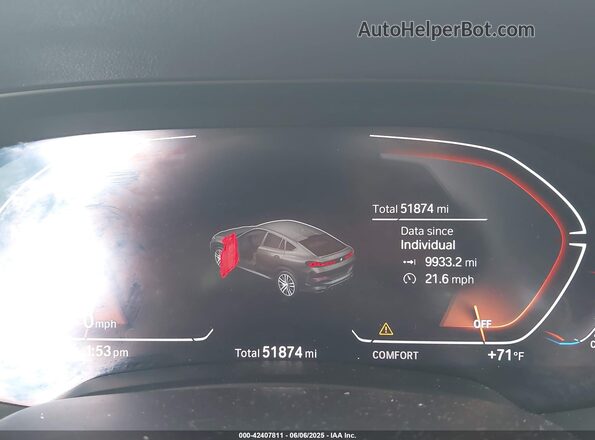 5UXCY6C07N9K65441 2022 BMW X6 Серый Панорамный вид салона 360°