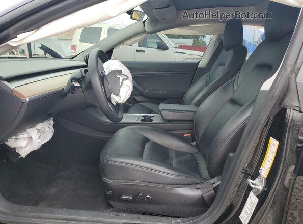 5YJ3E1EA4MF917357 2021 TESLA MODEL Черный Вид салона спереди