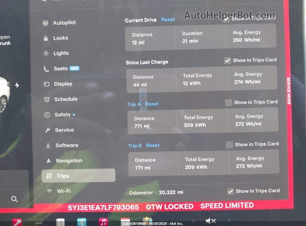 5YJ3E1EA7LF793065 2020 TESLA MODEL 3 White Հետևի նստատեղերի տեսք
