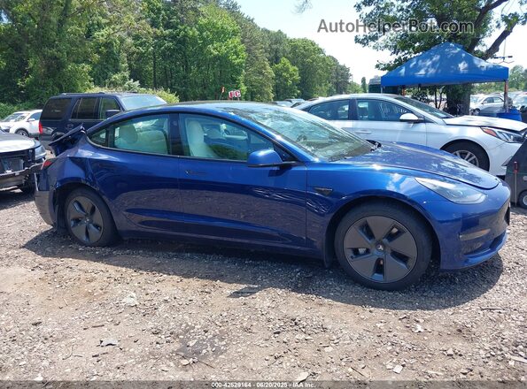 5YJ3E1EB2MF925319 2021 TESLA MODEL 3 Синий Вид задней части салона