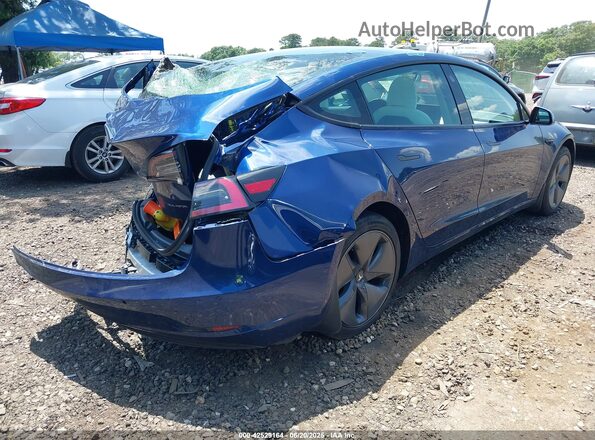 5YJ3E1EB2MF925319 2021 TESLA MODEL 3 Синий Задняя правая четверть