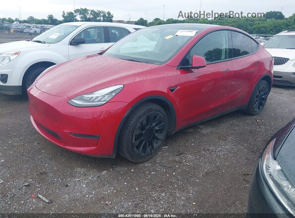 5YJYGDEE3MF092447 2021 TESLA MODEL Y Красный Передняя левая четверть