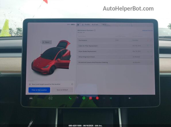 5YJYGDEE3MF092447 2021 TESLA MODEL Y Красный 