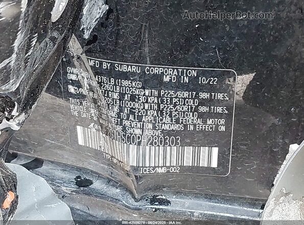JF2GTHSC0PH280303 2023 SUBARU CROSSTREK Черный Вид подкапотного пространства