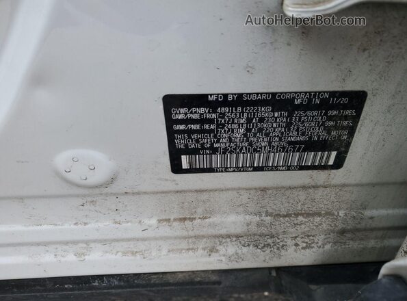JF2SKADC5MH467677 2021 SUBARU FORESTER Белый Вид щитка приборов