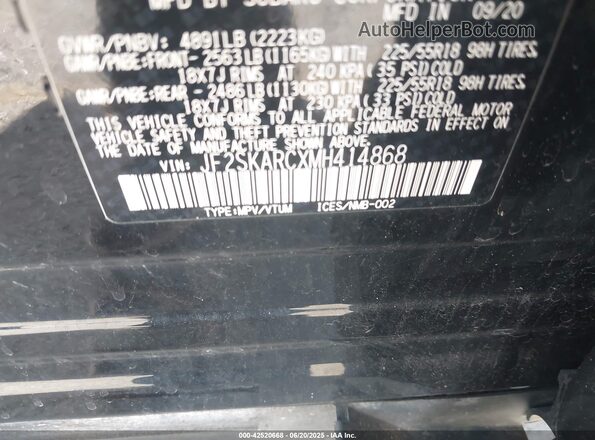 JF2SKARCXMH414868 2021 SUBARU FORESTER Gray 