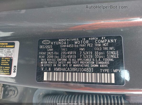 KM8HACA38RU104831 2024 HYUNDAI KONA Gray 