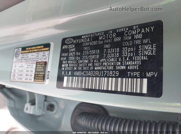 KM8HC3AB2RU171829 2024 HYUNDAI KONA Green Вид підкапотного простору
