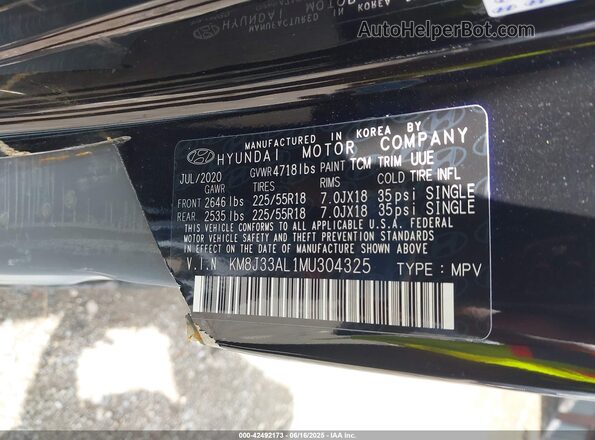 KM8J33AL1MU304325 2021 HYUNDAI TUCSON Black Vista del compartimento del motor