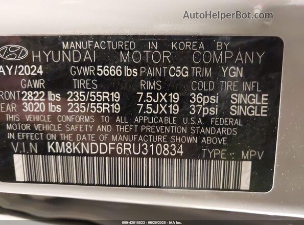 KM8KNDDF6RU310834 2024 HYUNDAI IONIQ 5 Gray Vista del compartimento del motor