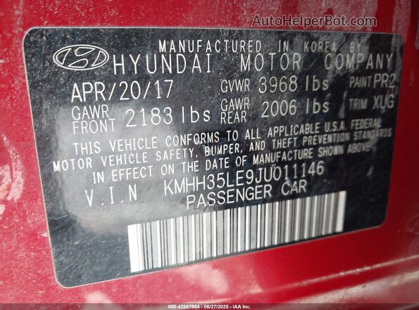 KMHH35LE9JU011146 2018 HYUNDAI ELANTRA GT Красный Вид подкапотного пространства