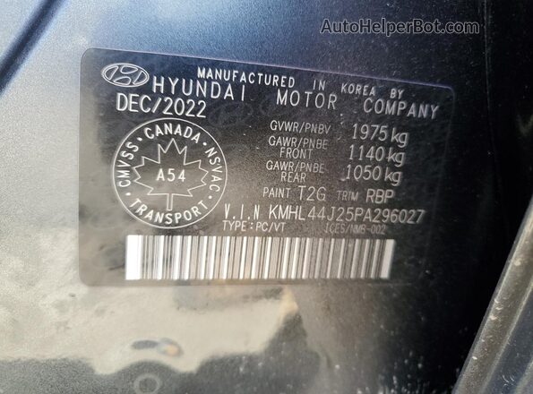 KMHL44J25PA296027 2023 HYUNDAI SONATA Charcoal Engine compartment view