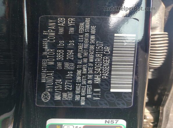 KMHLS4DG1RU811507 2024 HYUNDAI ELANTRA Black Widok naklejki z numerem VIN