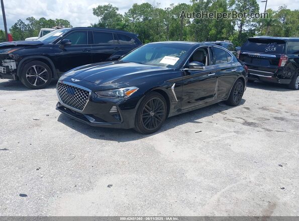 KMTG34LA9LU063789 2020 GENESIS G70 Black Առջևի ձախ երեք քառորդ տեսարան