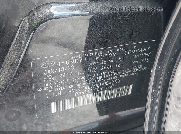 KMTG34LA9LU063789 2020 GENESIS G70 Black Շարժիչի բաժամունքի տեսք