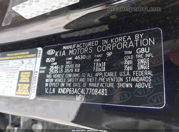 KNDP63AC4L7708481 2020 KIA SPORTAGE Черный Вид подкапотного пространства