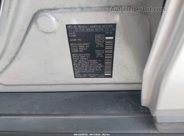 KNMAT2MT0LP515412 2020 NISSAN ROGUE Gray ძრავის განყოფილების ხედი