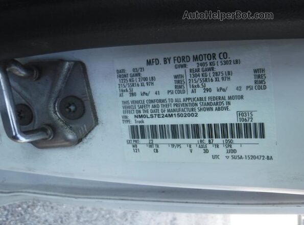 NM0LS7E24M1502002 2021 FORD TRANSIT CONNECT  Задняя левая четверть