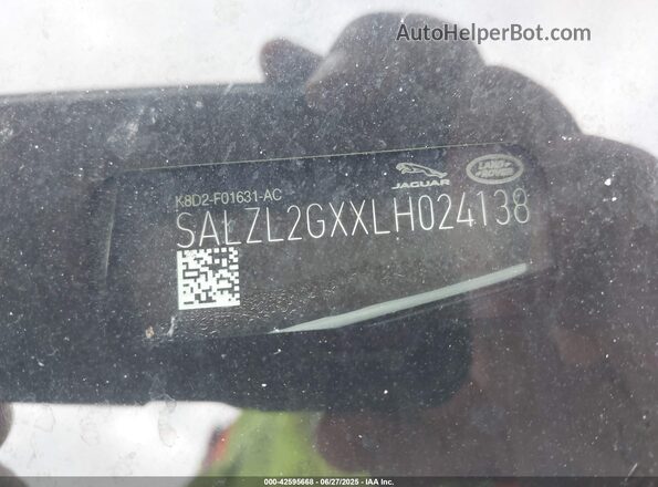 SALZL2GXXLH024138 2020 LAND ROVER RANGE ROVER EVOQUE White 