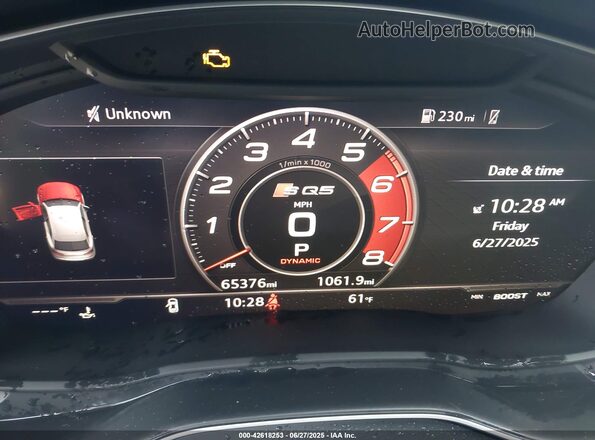 WA1B4AFYXK2041298 2019 AUDI SQ5 Серый Вид задних сидений