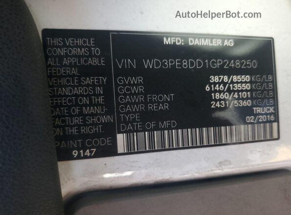 WD3PE8DD1GP248250 2016 MERCEDES-BENZ SPRINTER  