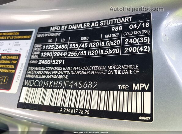 WDC0J4KB5JF448682 2018 MERCEDES-BENZ GLC 300 COUPE Light Blue Вид підкапотного простору
