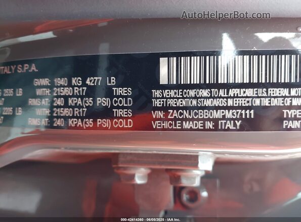ZACNJCBB0MPM37111 2021 JEEP RENEGADE Gray Engine compartment view