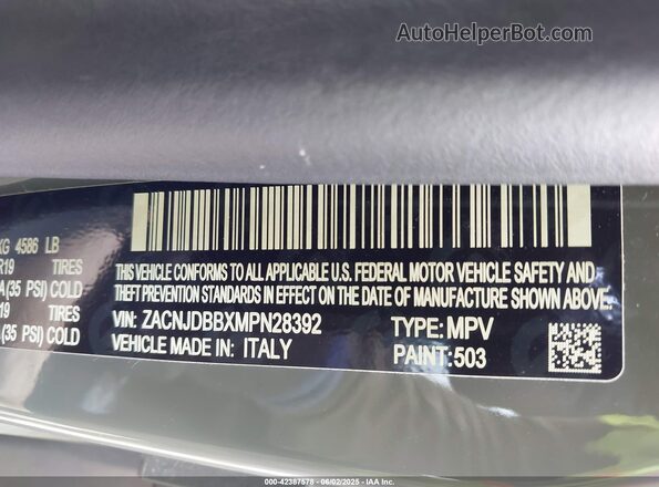 ZACNJDBBXMPN28392 2021 JEEP RENEGADE Gray Вид підкапотного простору