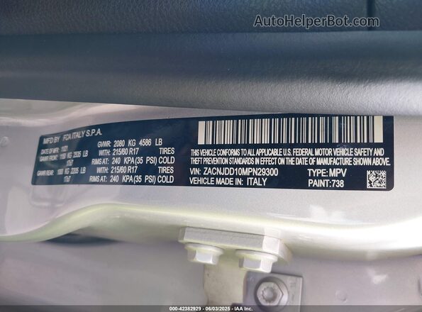 ZACNJDD10MPN29300 2021 JEEP RENEGADE Silver Շարժիչի բաժամունքի տեսք