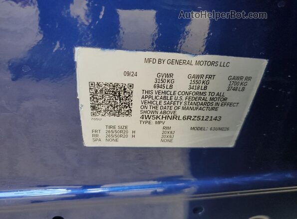 4W5KHNRL6RZ512143 2024 ACURA ZDX Синий 