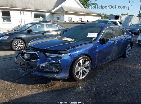 19UUB5F60MA010663 2021 ACURA TLX Blue Vista tres cuartos delantera izquierda