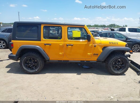 1C4HJXDN4MW671222 2021 JEEP WRANGLER UNLIMITED Yellow Вид задньої частини салону