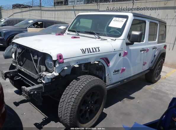 1C4HJXDN8MW558941 2021 JEEP WRANGLER UNLIMITED White წინა მარცხენა ხედი სამი მეოთხედიდან