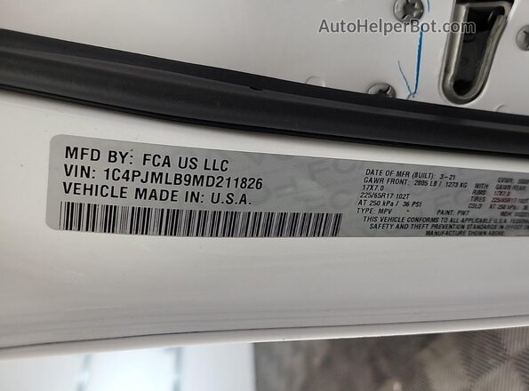 1C4PJMLB9MD211826 2021 JEEP CHEROKEE  Front left