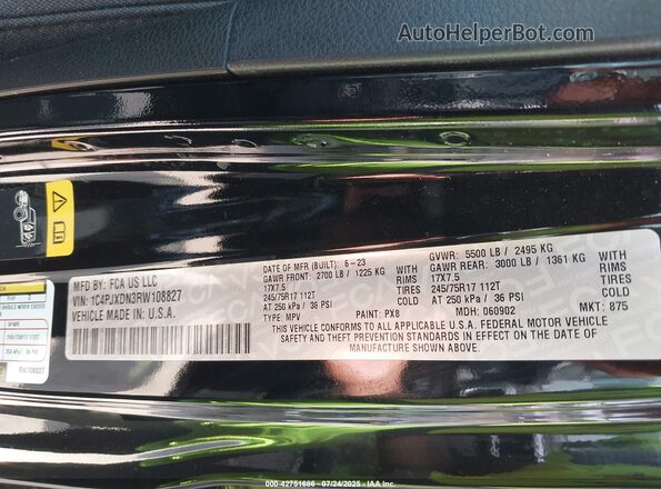 1C4PJXDN3RW108827 2024 JEEP WRANGLER Black Vista del compartimento del motor