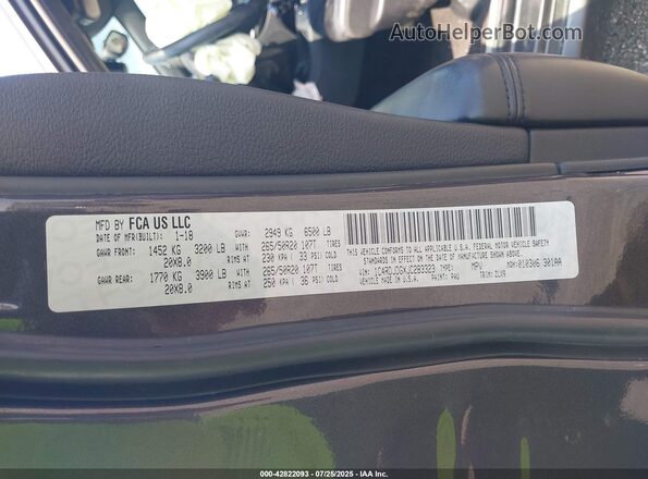 1C4RDJDGXJC283323 2018 DODGE DURANGO Gray Widok komory silnika