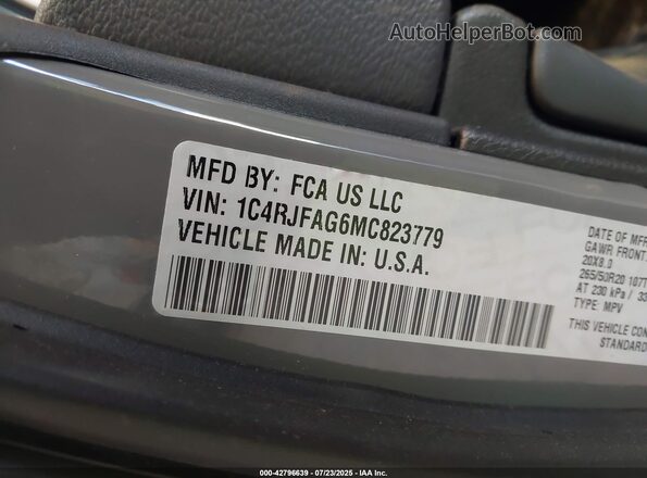 1C4RJFAG6MC823779 2021 JEEP GRAND CHEROKEE Серый Вид подкапотного пространства