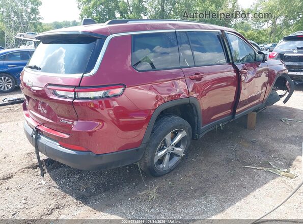 1C4RJKBG9M8124673 2021 JEEP GRAND CHEROKEE L Burgundy Trasero derecho