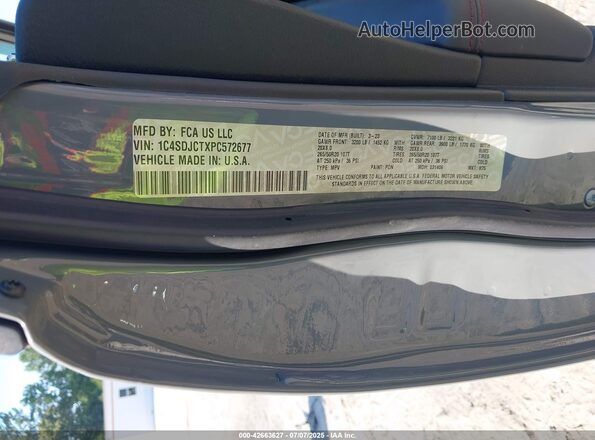 1C4SDJCTXPC572677 2023 DODGE DURANGO Gray Շարժիչի բաժամունքի տեսք