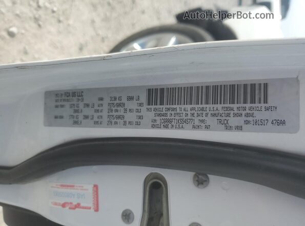 1C6RR6FT1KS545771 2019 RAM 1500 White VIN sticker view