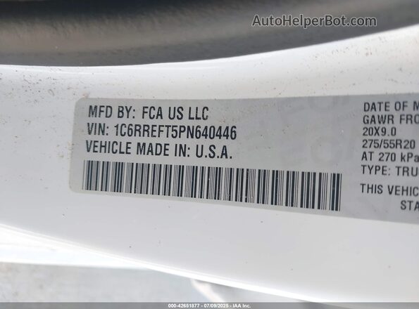 1C6RREFT5PN640446 2023 RAM 1500 White 